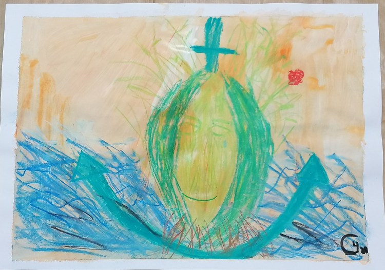 Hoffnung. Pastell auf Acryl